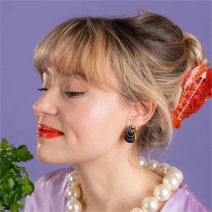 Large Shimmering Red Lobster Hair Claw