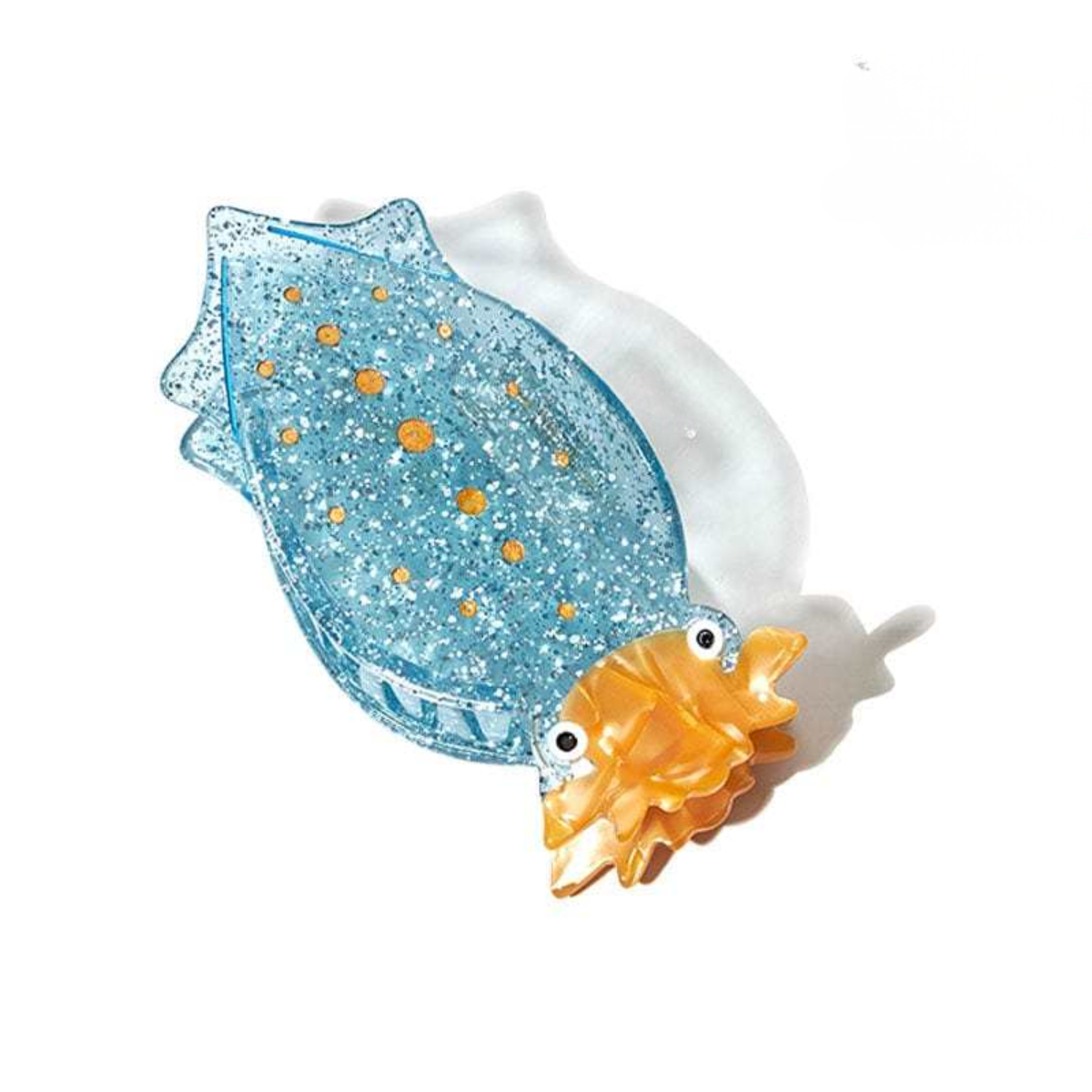 Large Shiny Blue Squid Hair Claw