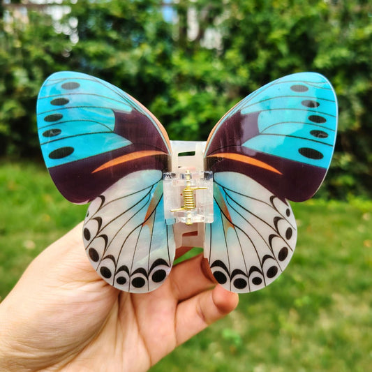 Large Turquoise Butterfly Hair Claw