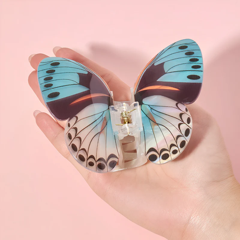 Large Turquoise Butterfly Hair Claw