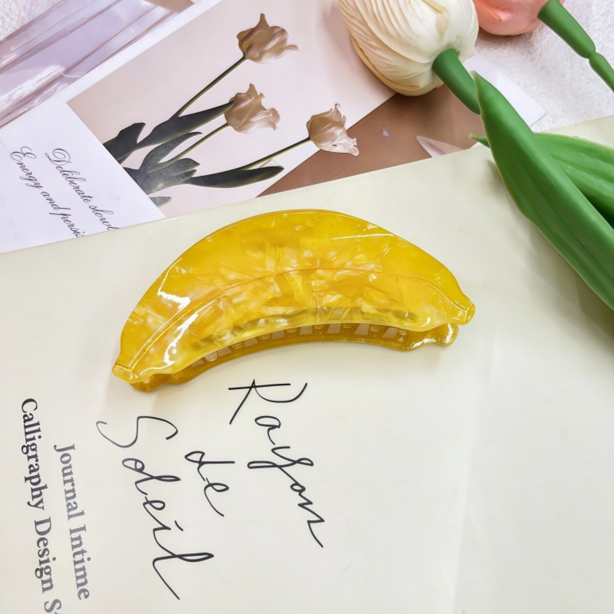 Large Yellow Banana Fruit Hair Claw
