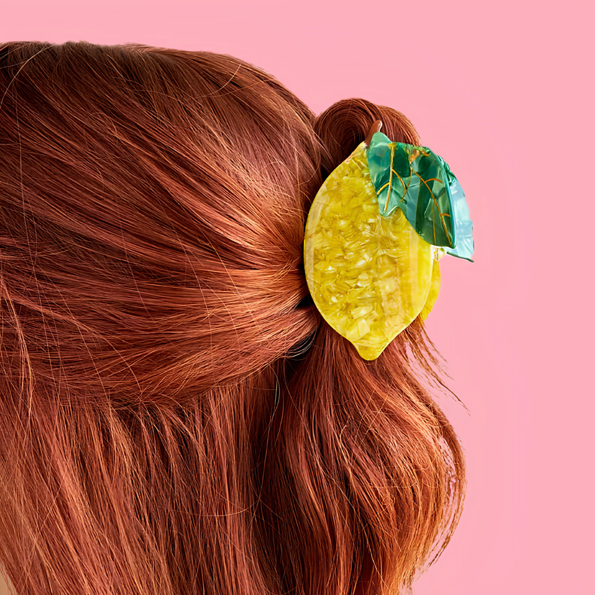 Large Yellow Lemon Fruit Hair Claw