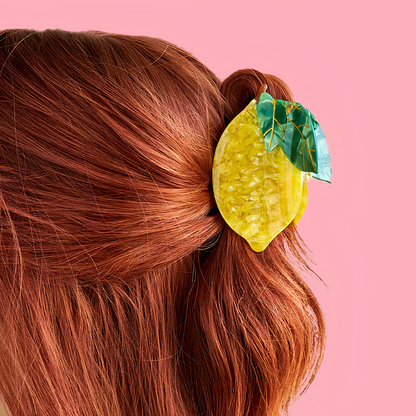Large Yellow Lemon Fruit Hair Claw