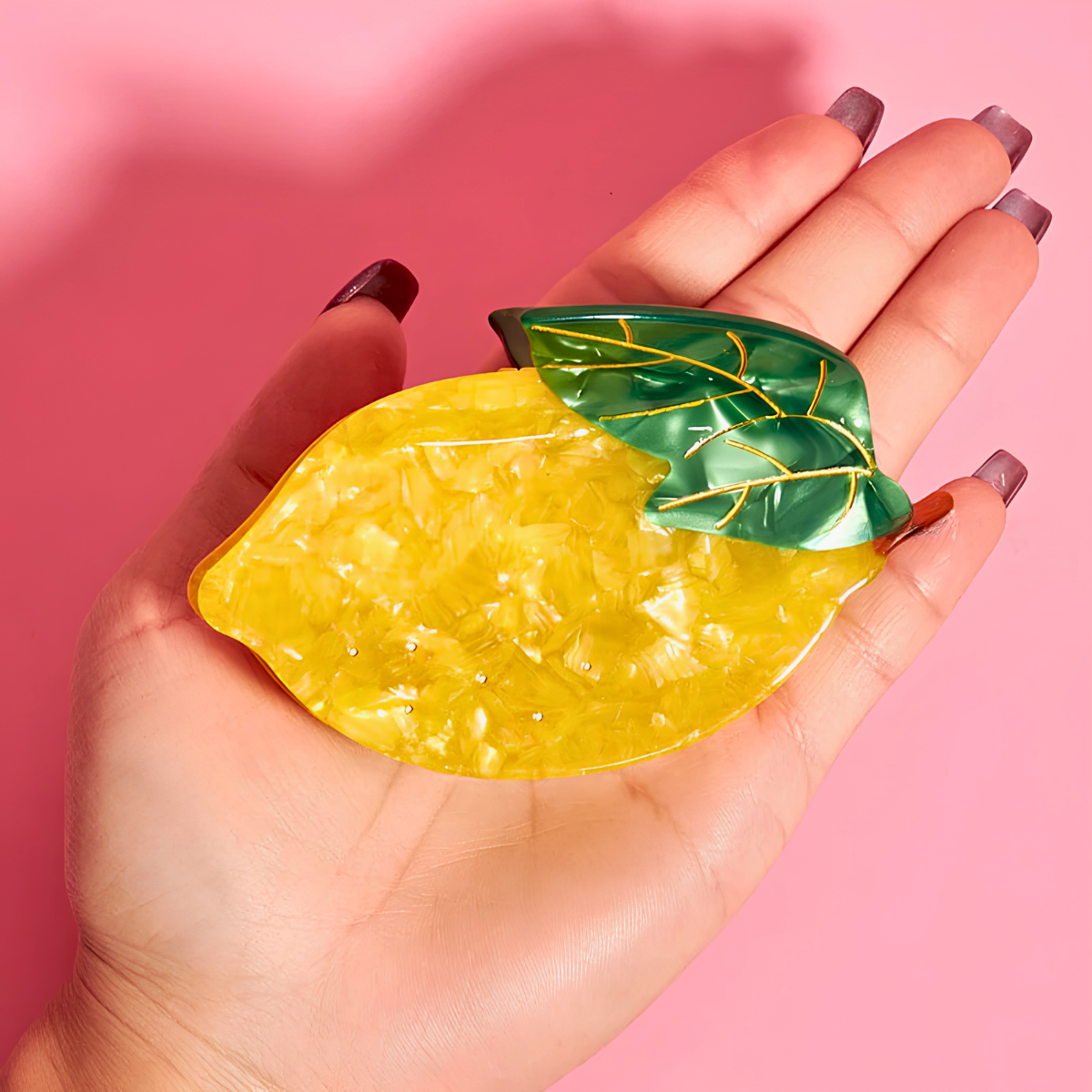 Large Yellow Lemon Fruit Hair Claw