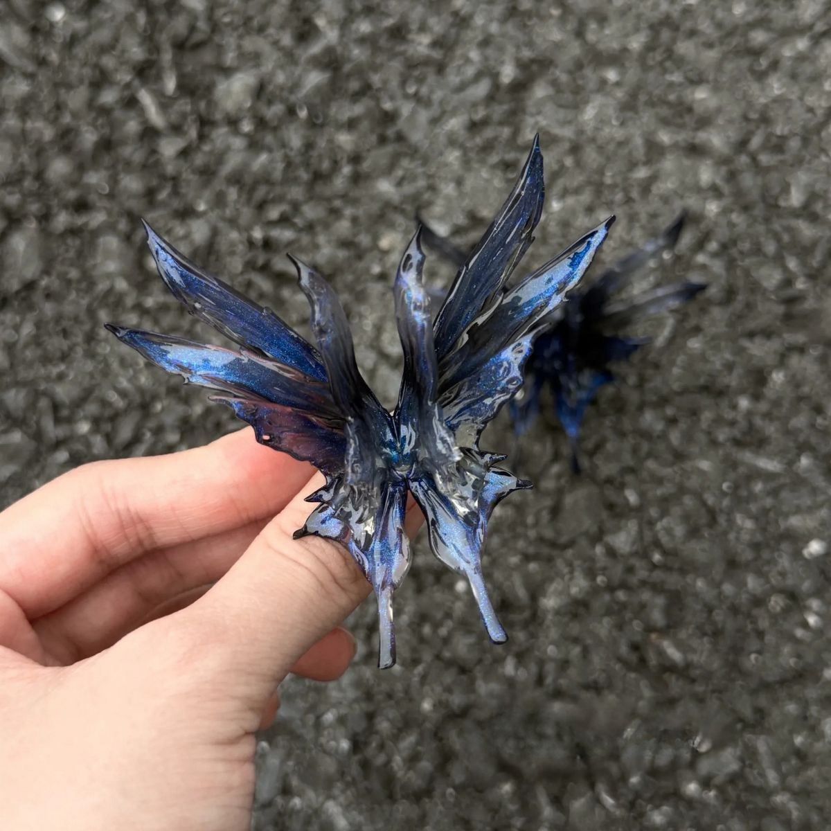 Original 3D Butterfly Resin Adjustable Ring – Handmade Statement Jewelry