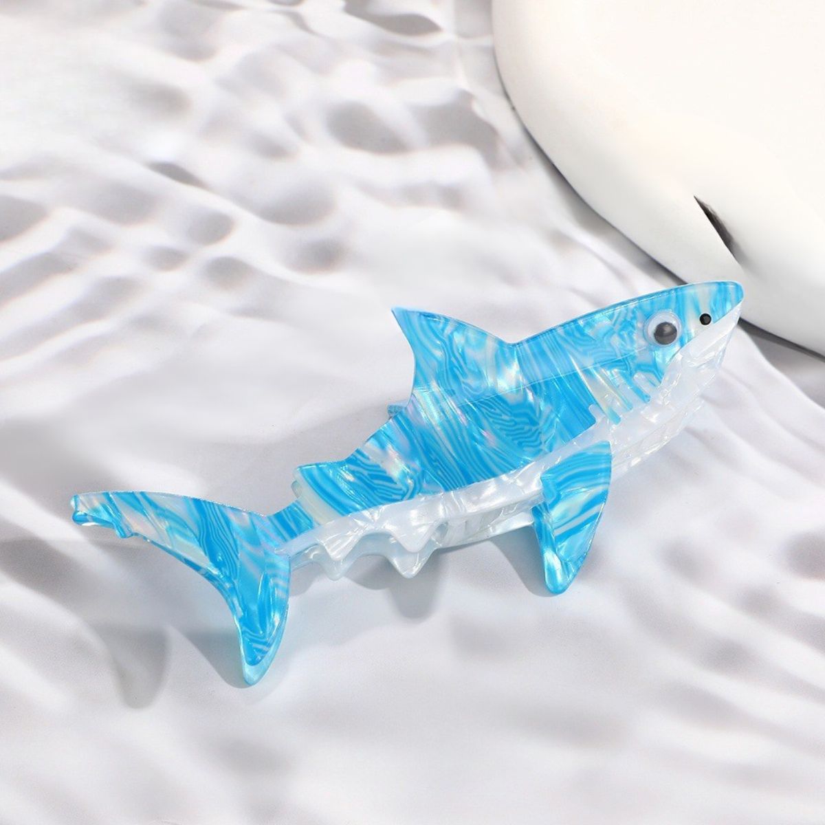 Jumbo Light Blue Shark Hair Claw