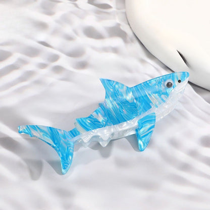 Jumbo Light Blue Shark Hair Claw