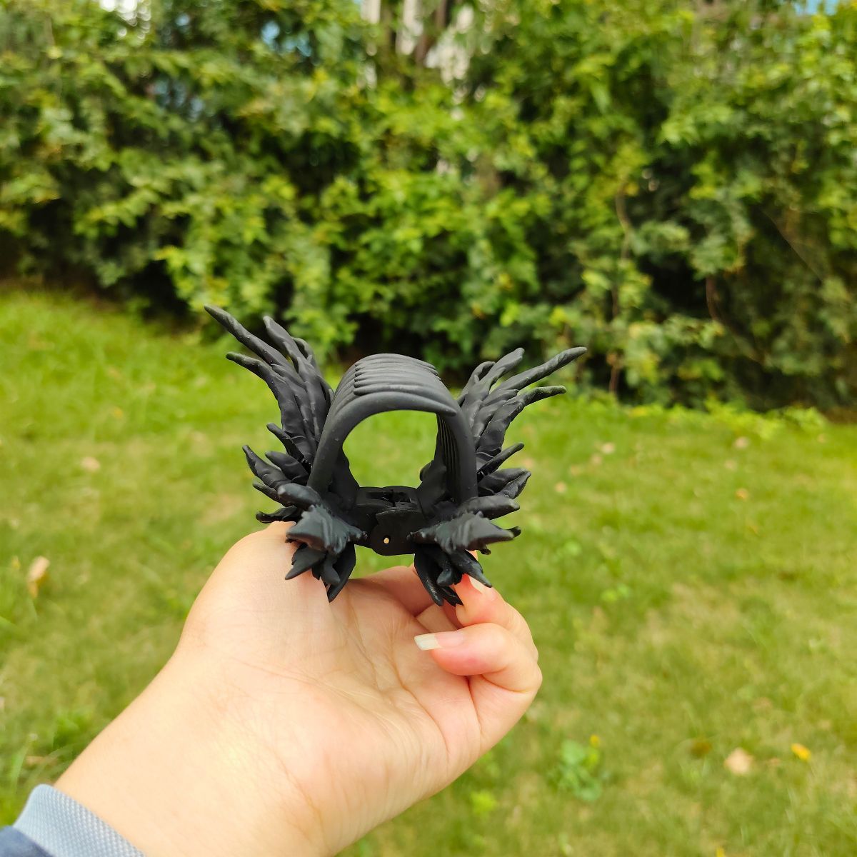 Matte Black Wing Hair Claw Clip