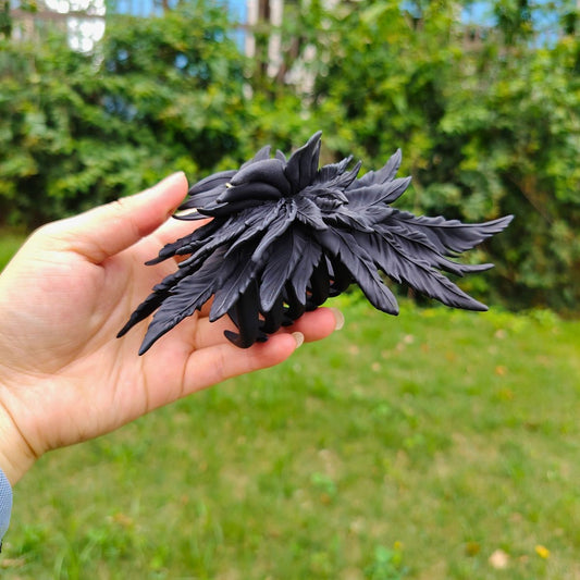 Matte Black Wing Hair Claw Clip