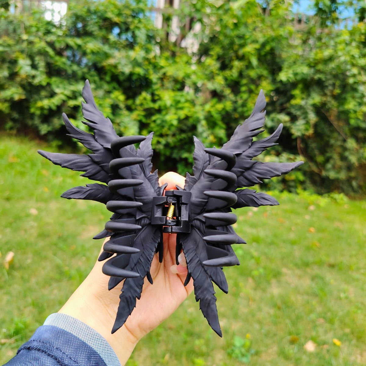 Matte Black Wing Hair Claw Clip