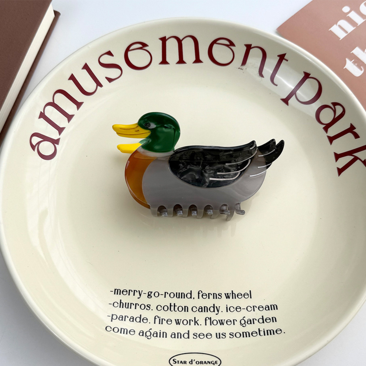 Medium Black-Feathered Mallard Duck Hair Claw