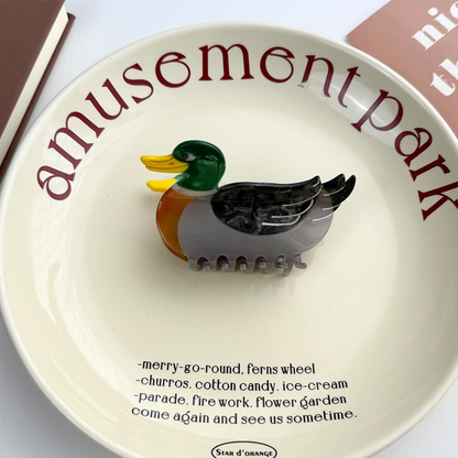 Medium Black-Feathered Mallard Duck Hair Claw