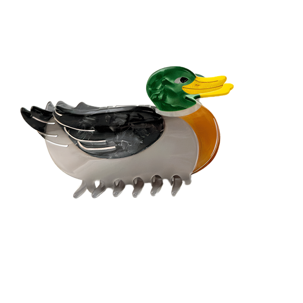 Medium Black-Feathered Mallard Duck Hair Claw