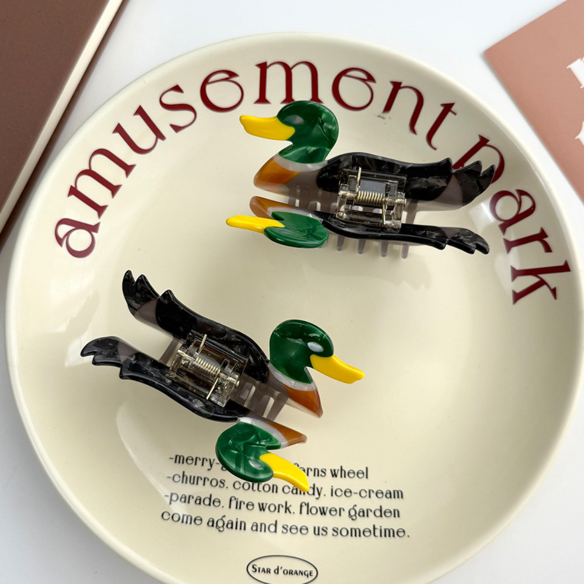 Medium Black-Feathered Mallard Duck Hair Claw