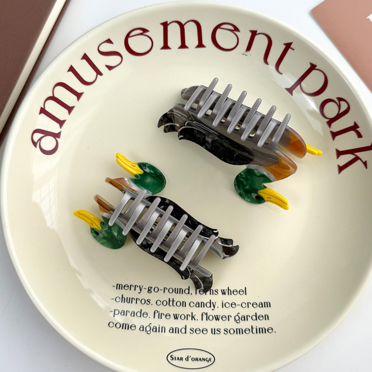 Medium Black-Feathered Mallard Duck Hair Claw