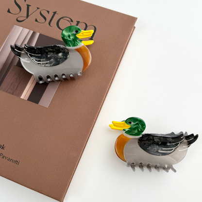 Medium Black-Feathered Mallard Duck Hair Claw