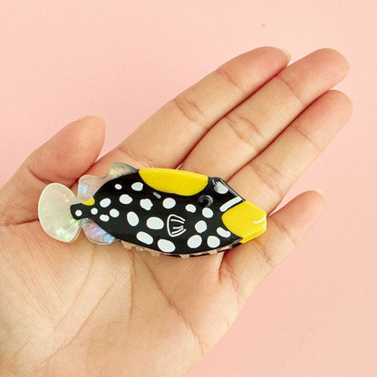 Medium Black & Yellow Clown Triggerfish Hair Claw