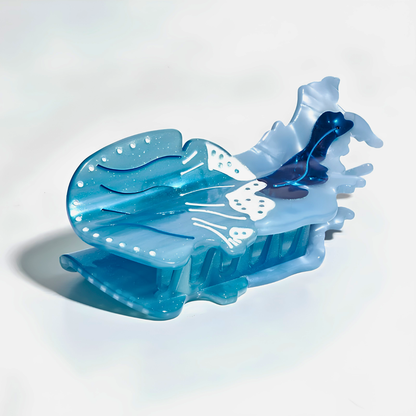 Medium Blue Floating Jellyfish Hair Claw
