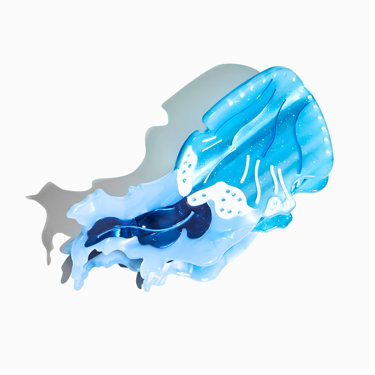 Medium Blue Floating Jellyfish Hair Claw