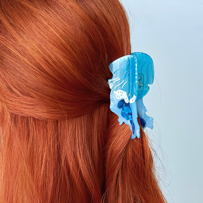 Medium Blue Floating Jellyfish Hair Claw
