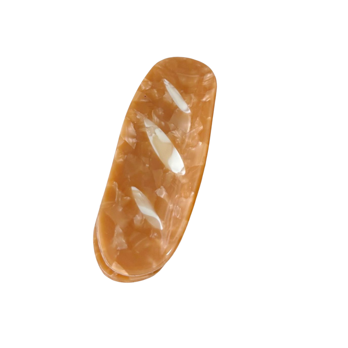 Medium Brown White Baguette Hair Claw