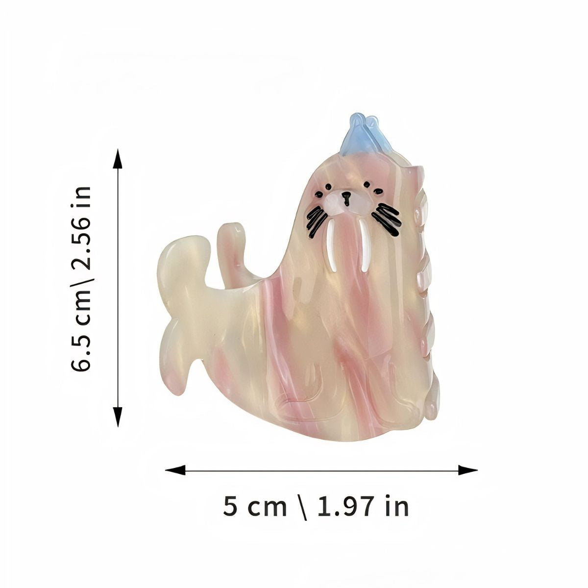 Medium Colorful Hat Walrus Hair Claw