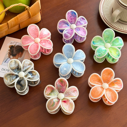 Medium Creamy Frangipani Flower Hair Claw