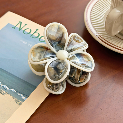 Medium Creamy Frangipani Flower Hair Claw