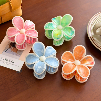 Medium Creamy Frangipani Flower Hair Claw