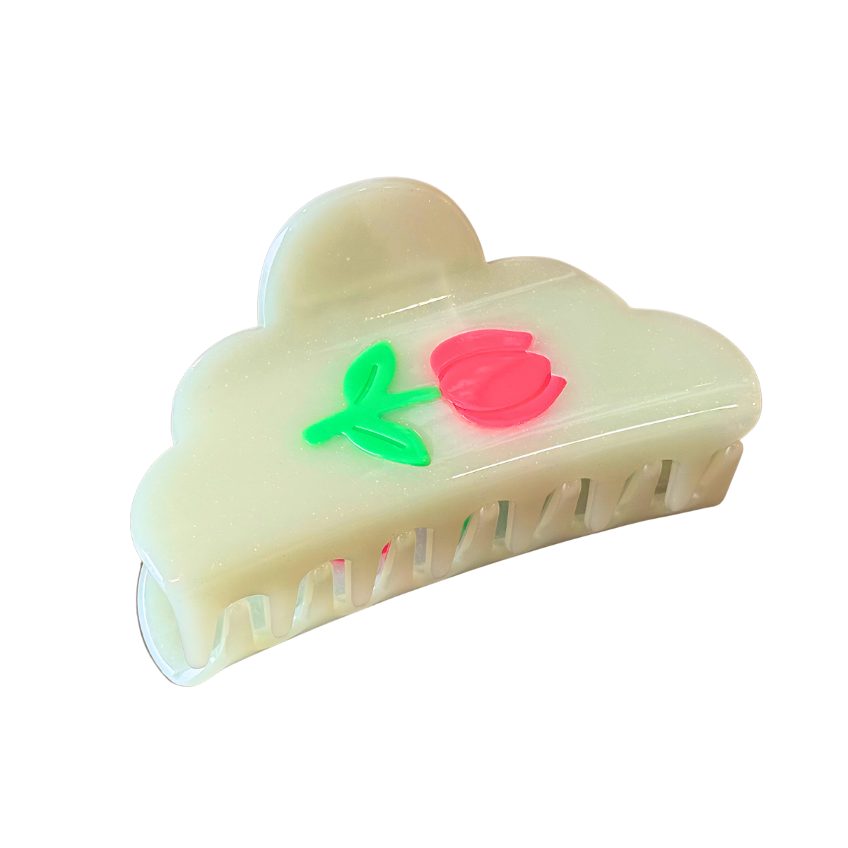 Medium Glitter Tulip Cloud Hair Claw