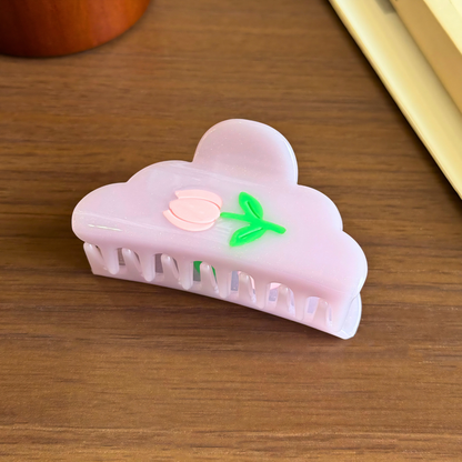 Medium Glitter Tulip Cloud Hair Claw