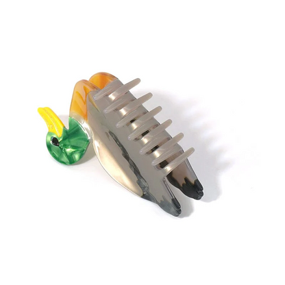 Medium Gray Green Orange Mallard Duck Hair Claw