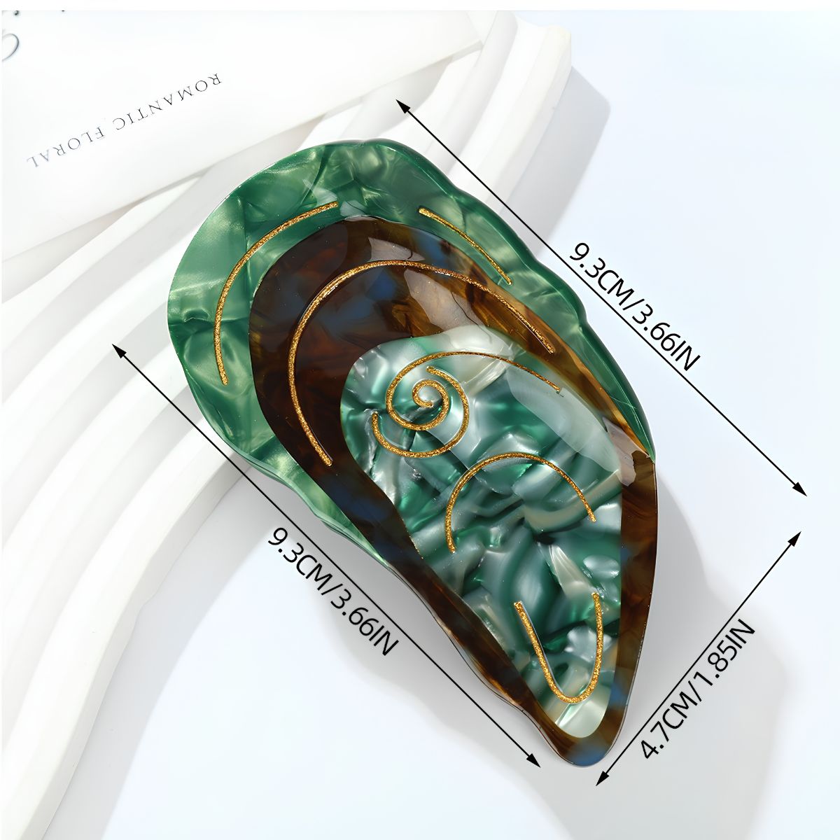 Medium Green Mussel Shell Hair Claw