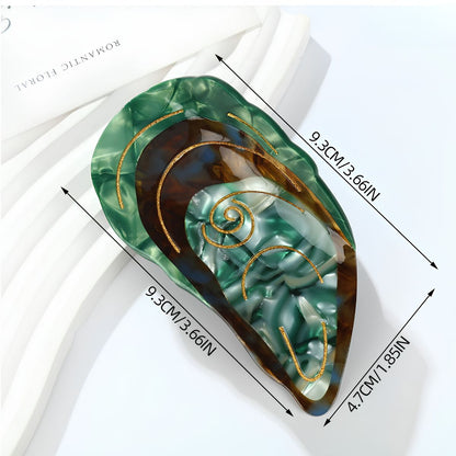 Medium Green Mussel Shell Hair Claw