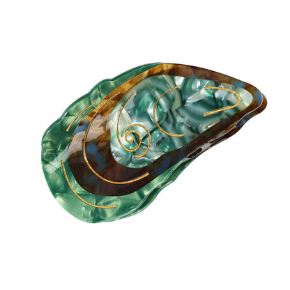 Medium Green Mussel Shell Hair Claw