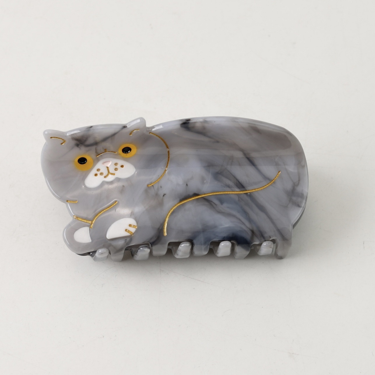 Medium Grey Blue Golden Longhair Cat Hair Claw