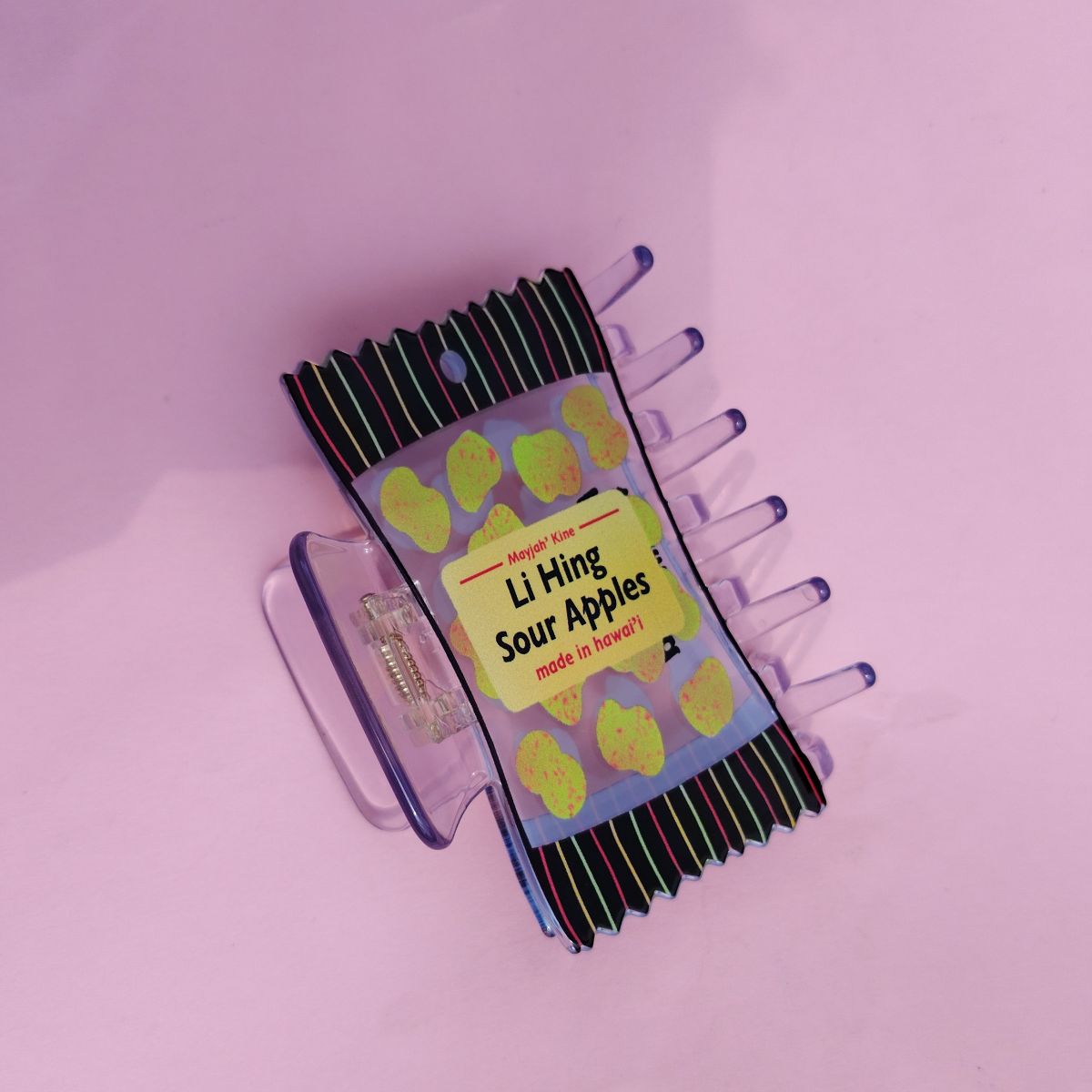 Medium Li Hing Sour Apples Snack Bag Hair Claw