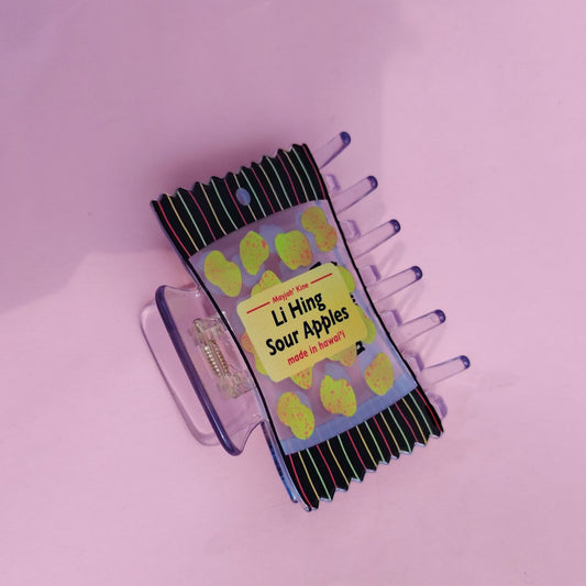 Medium Li Hing Sour Apples Snack Bag Hair Claw