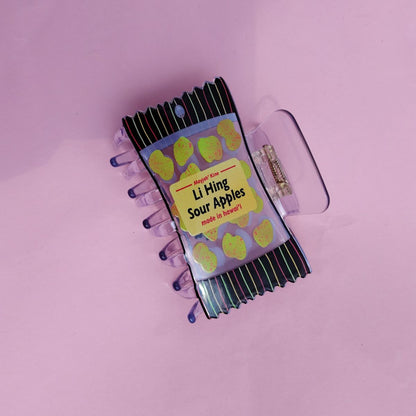 Medium Li Hing Sour Apples Snack Bag Hair Claw