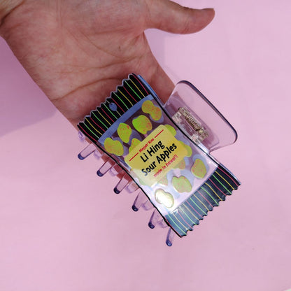 Medium Li Hing Sour Apples Snack Bag Hair Claw