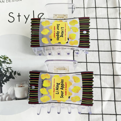 Medium Li Hing Sour Apples Snack Bag Hair Claw