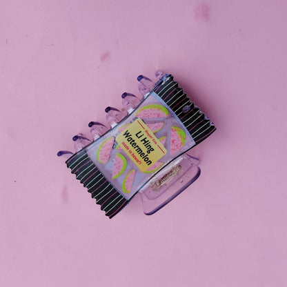 Medium Li Hing Watermelon Snack Bag Hair Claw