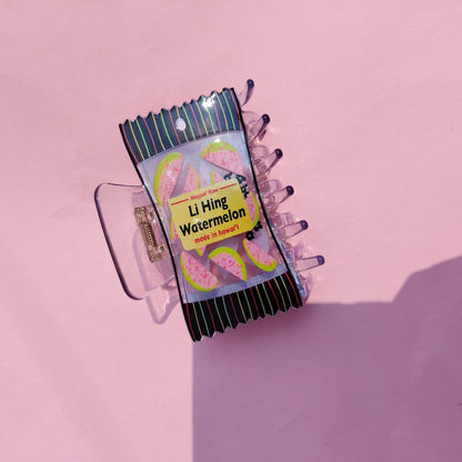Medium Li Hing Watermelon Snack Bag Hair Claw