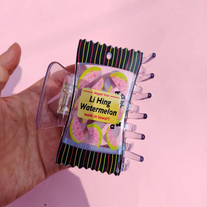 Medium Li Hing Watermelon Snack Bag Hair Claw