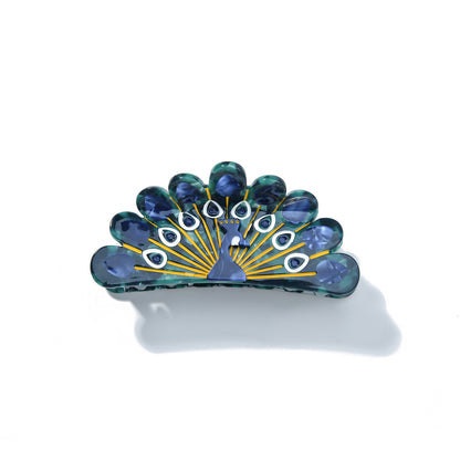 Medium Peacock Display Hair Claw
