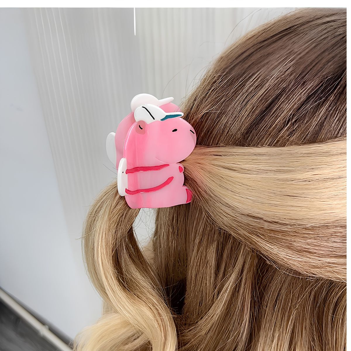 Medium Pink Hugging Capybara Hair Claw