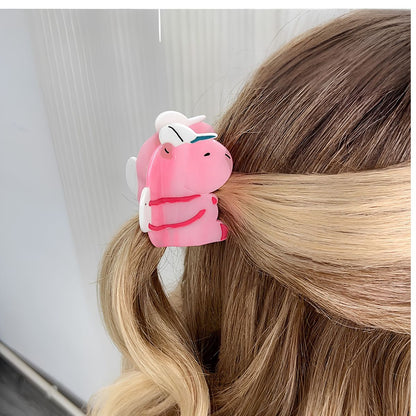 Medium Pink Hugging Capybara Hair Claw