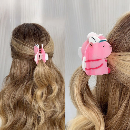 Medium Pink Hugging Capybara Hair Claw