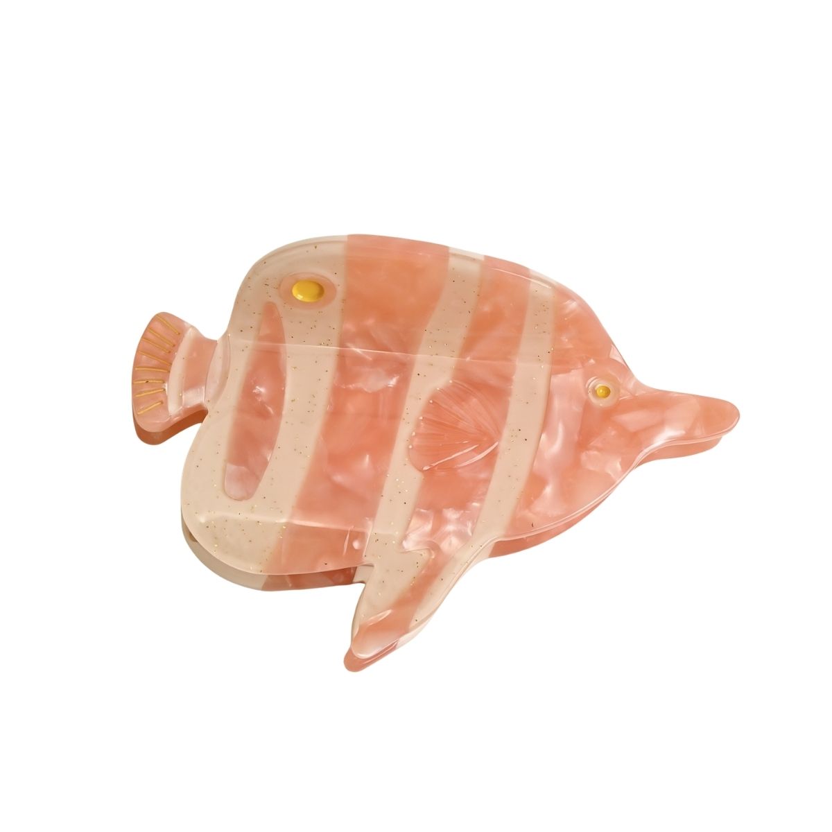 Medium Pink White Butterfly Fish Hair Claw