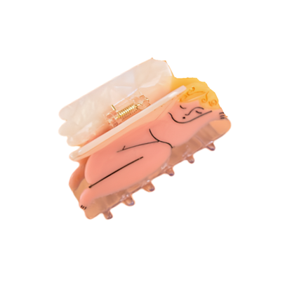 Medium Pink Yellow White Cherub Angel Hair Claw